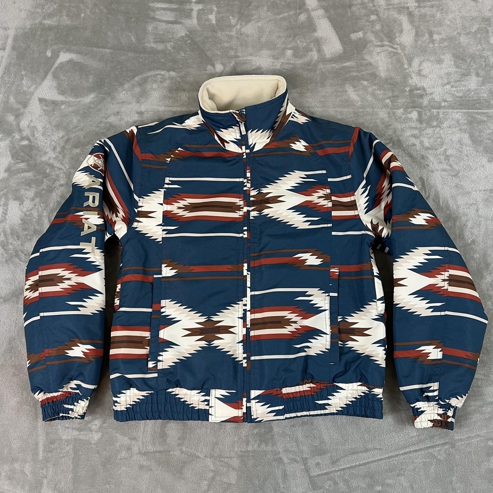 Ariat Chimayo Western Stable Jacket Womens Medium Blue Jacobo Quilted Insulated - Picture 1 of 16